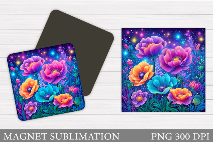 Wildflowers Magnet Design. Flowers Magnet Sublimation