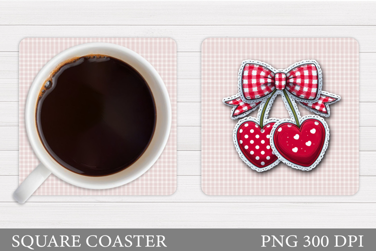 Valentines Cherry Coaster. Valentines Coaster Sublimation