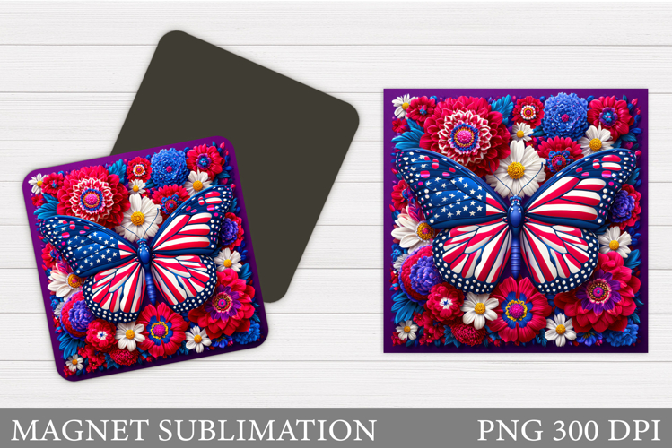 Patriotic Butterfly Magnet. Patriotic Magnet Design