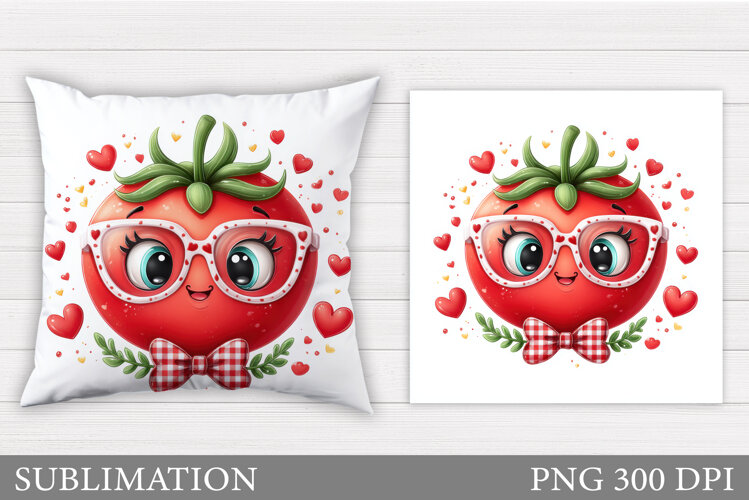 Cute Tomato Pillow Design. Cute Tomato Sublimation example image 1