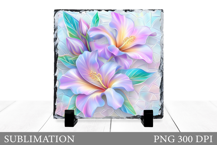 Flowers Sublimation. Flowers Slate Sublimation