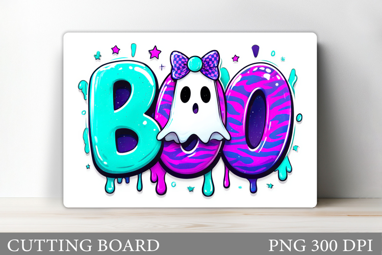 Boo Cutting Board Design. Halloween Cutting Board