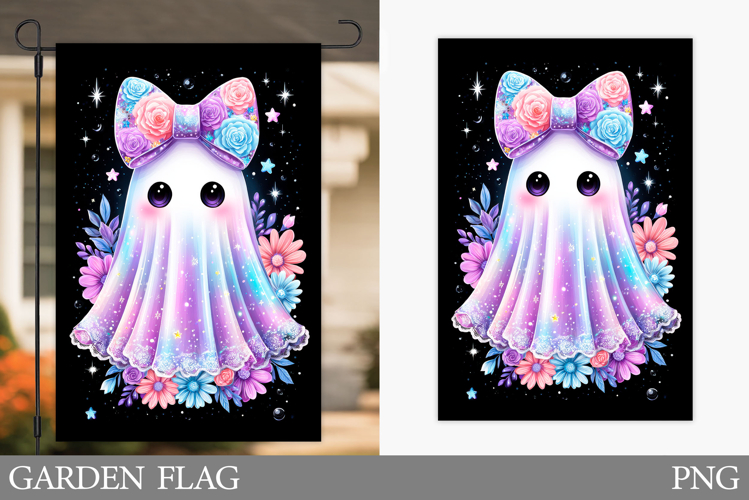 Ghost Garden Flag Design. Halloween Garden Flag Sublimation