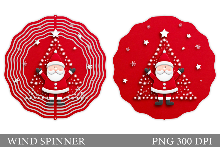 Santa Claus Wind Spinner. Christmas Wind Spinner Sublimation