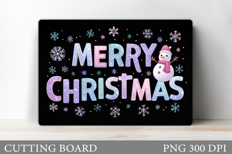 Merry Christmas Cutting Board. Snowman Cutting Board Design