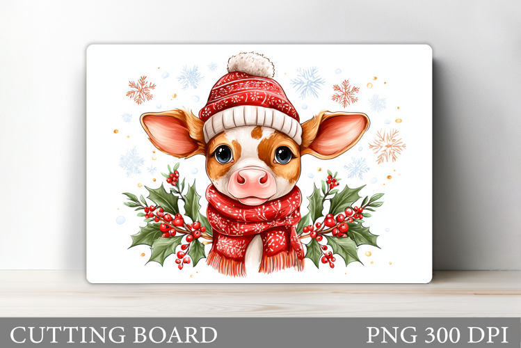 Christmas Cow Cutting Board. Christmas Cutting Board