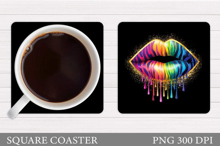 Lips Coaster Design. Lips Sublimation
