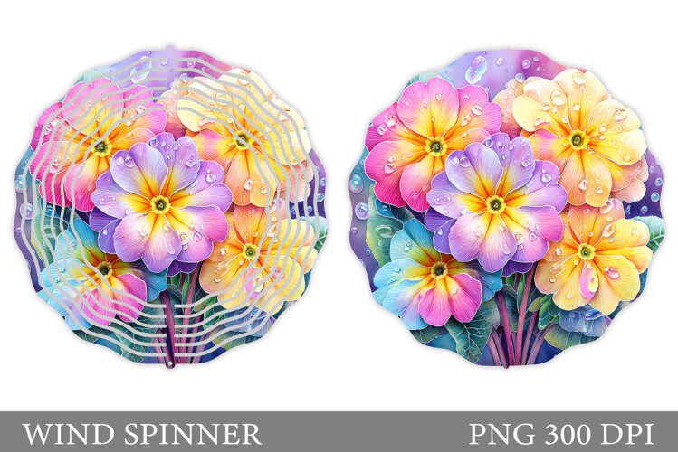 Floral Wind Spinner Sublimation. Flowers Wind Spinner Design example image 1