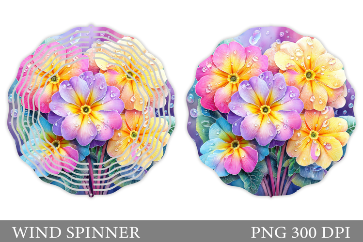 Floral Wind Spinner Sublimation. Flowers Wind Spinner Design