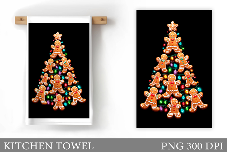 Gingerbread Kitchen Towel. Christmas Kitchen Towel Design