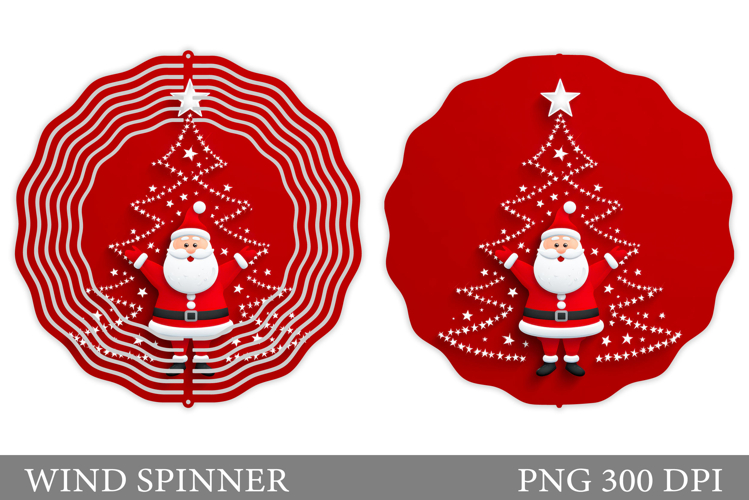 Santa Claus Wind Spinner. Christmas Wind Spinner Design