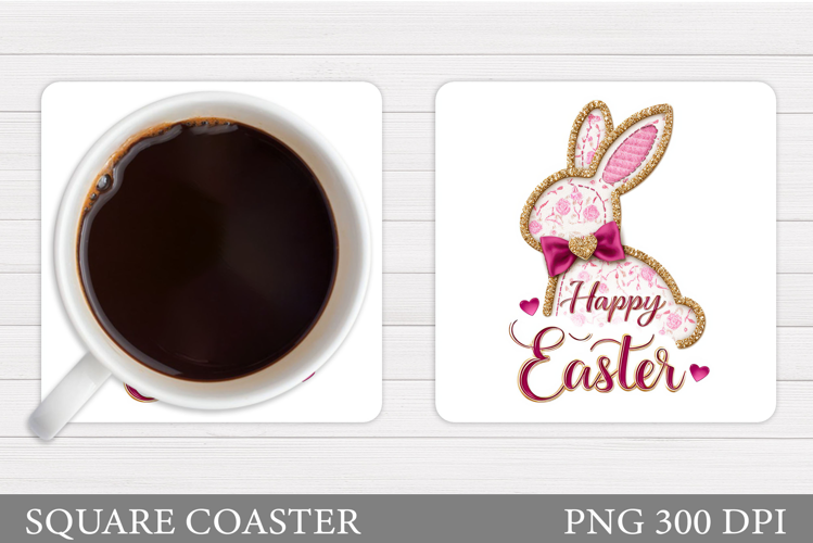 Easter Bunny Coaster Design. Easter Coaster Sublimation