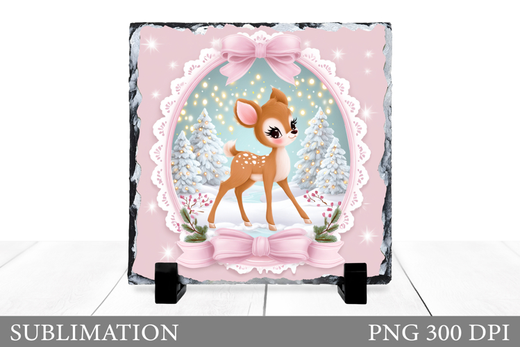 Christmas Deer Sublimation. Christmas Deer Slate Design