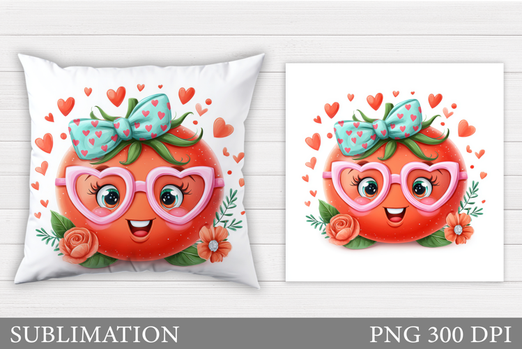 Cute Tomato Pillow Design. Cute Tomato Sublimation