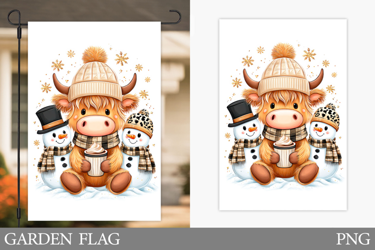 Christmas Cow Garden Flag. Christmas Garden Flag Design