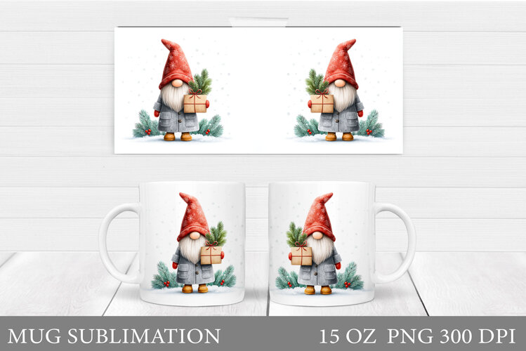 Christmas Gnome Mug Design. Christmas Mug Sublimation example image 1