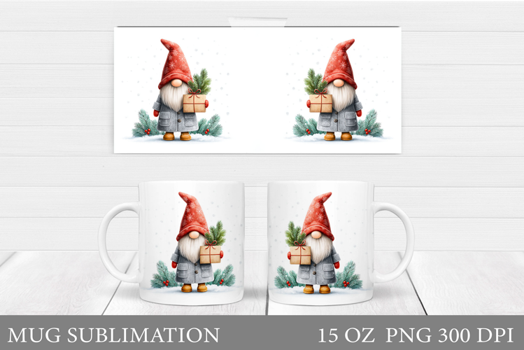 Christmas Gnome Mug Design. Christmas Mug Sublimation