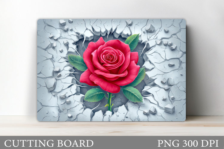 Rose Cutting Board Sublimation. Floral Cutting Board Design