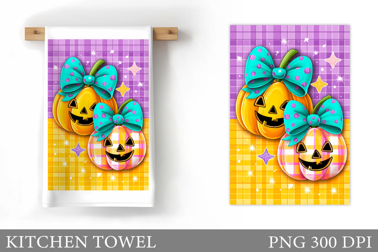 Halloween Pumpkin Kitchen Towel. Halloween Sublimation