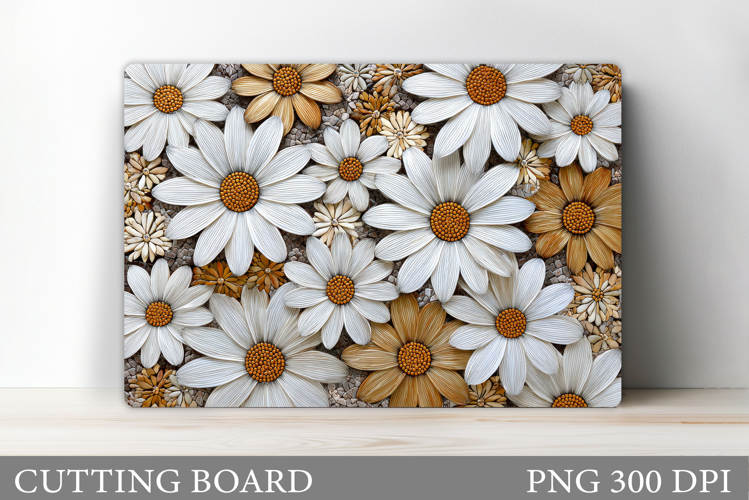 Daisy Flowers Cutting Board. Flowers Kitchen Cutting Design