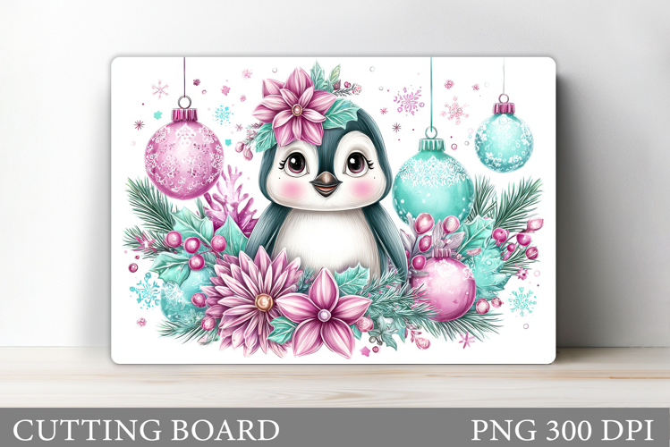 Cute Penguin Cutting Board. Christmas Cutting Board Design