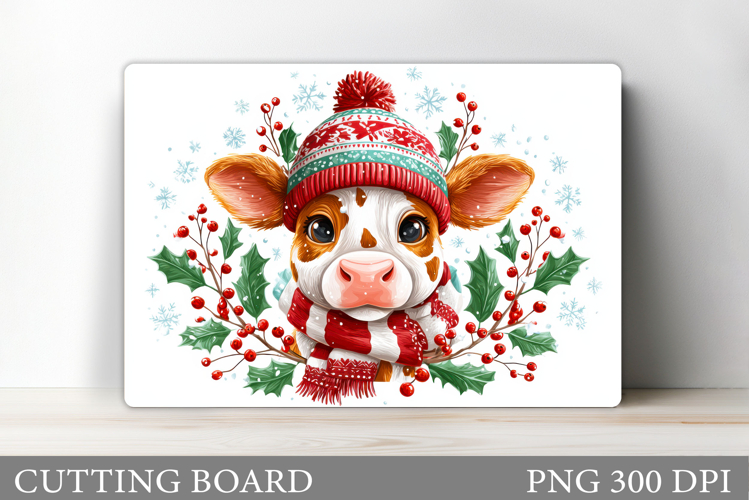 Christmas Cow Cutting Board. Christmas Cutting Board