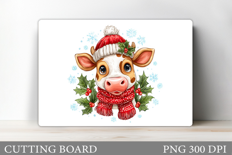 Christmas Cow Cutting Board. Christmas Cutting Board