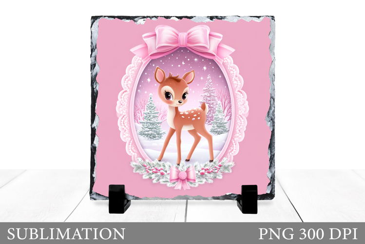 Christmas Deer Sublimation. Christmas Deer Slate Design