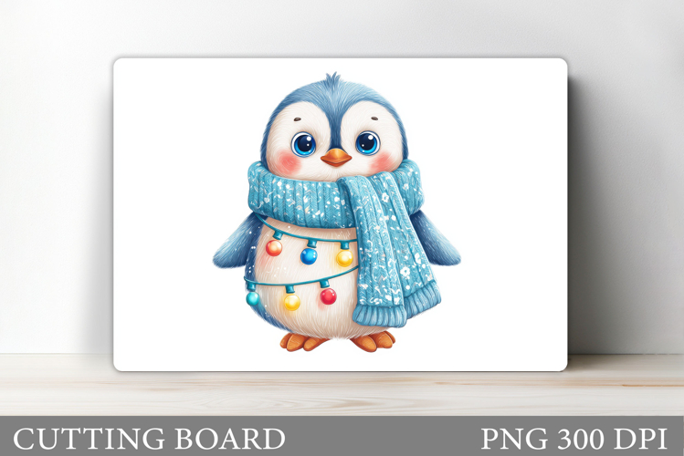 Cute Penguin Cutting Board. Christmas Cutting Board Design