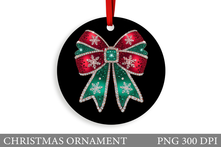 Bow Christmas Ornament. Christmas Ornament Sublimation