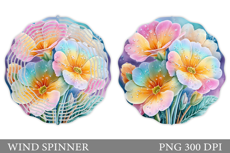 Floral Wind Spinner Sublimation. Flowers Wind Spinner Design