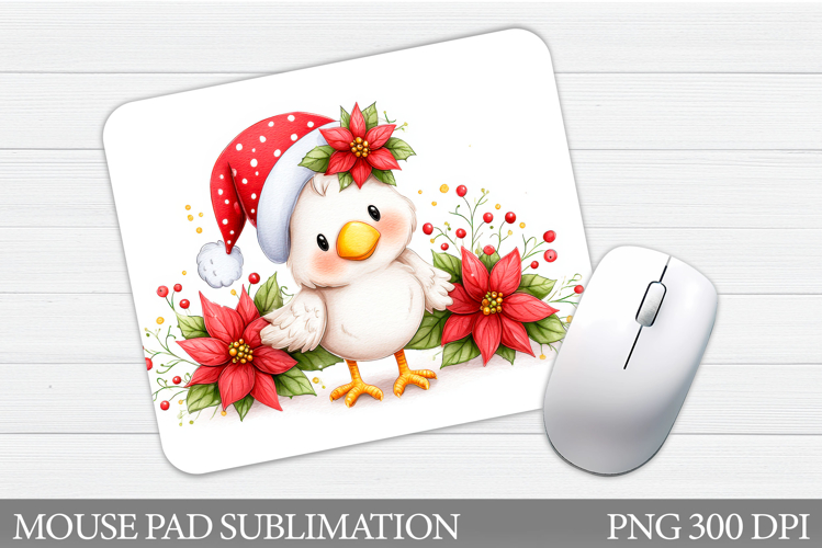 Christmas Chicken Mouse Pad. Christmas Mouse Pad Sublimation