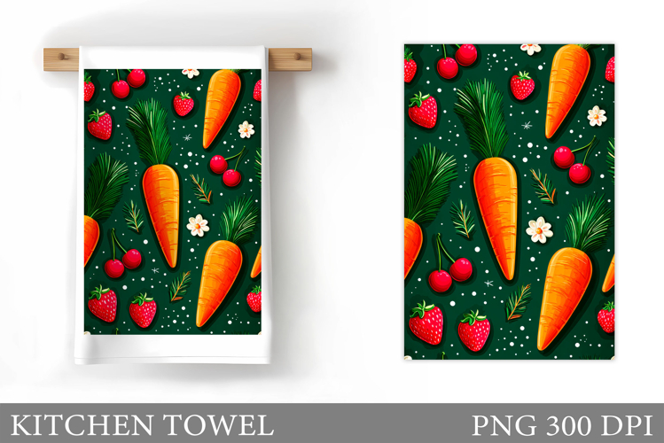 Carrot Kitchen Towel Design. Carrot Sublimation