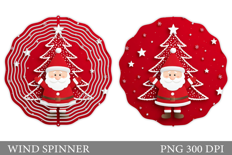 Santa Claus Wind Spinner. Christmas Wind Spinner Sublimation