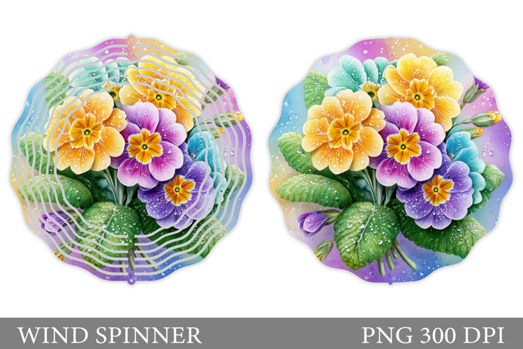 Floral Wind Spinner Sublimation. Flowers Wind Spinner Design example image 1