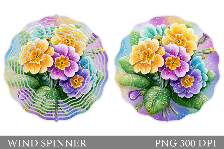 Floral Wind Spinner Sublimation. Flowers Wind Spinner Design