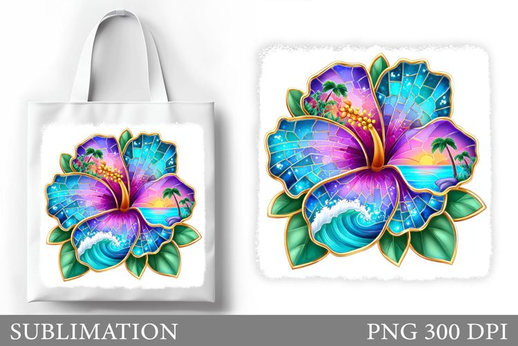 Hibiscus Tote Bag Design. Hibiscus Sublimation