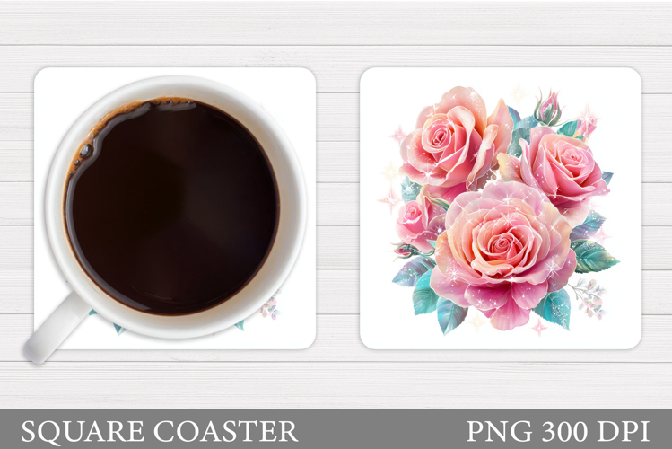 Roses Coaster Design. Rose Coaster Sublimation