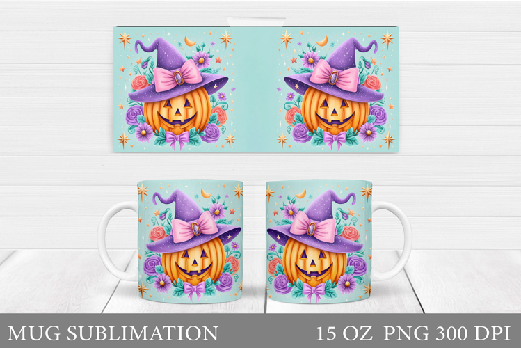 Halloween Pumpkin Mug Design. Halloween Mug Sublimation