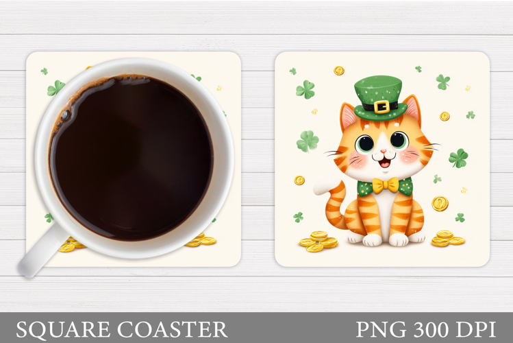 St Patrick Cat Coaster. St Patrick Coaster Sublimation