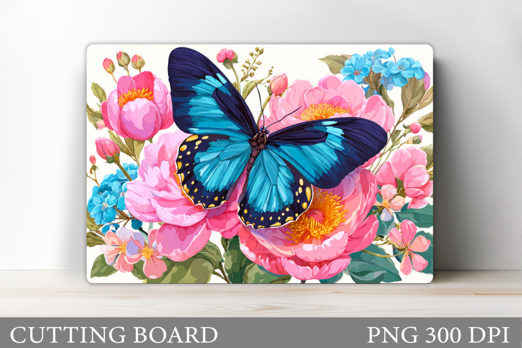 Butterfly Cutting Board. Flowers Cutting Board Sublimation