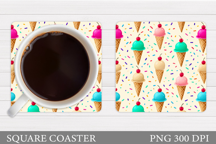 Ice Cream Coaster Design. Summer Coaster Sublimation