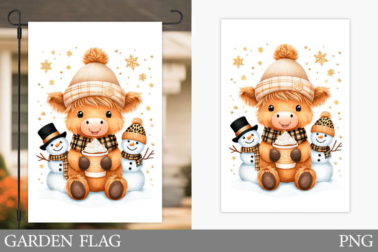 Christmas Cow Garden Flag. Christmas Garden Flag Design