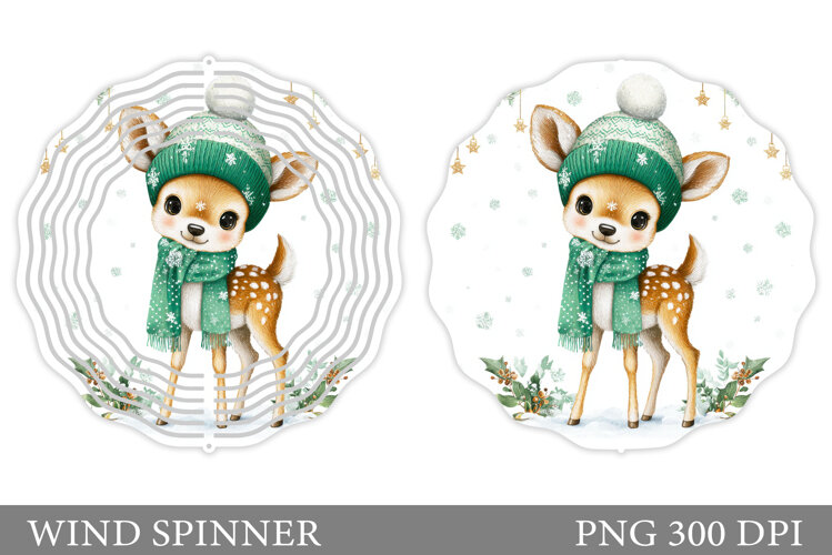 Christmas Deer Wind Spinner. Christmas Wind Spinner Design example image 1