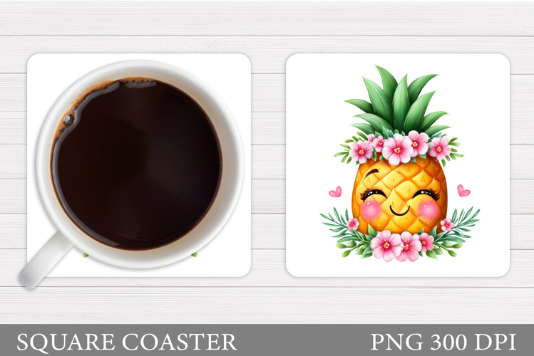 Cute Pineapple Coaster Design. Cute Pineapple Sublimation