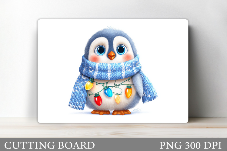 Cute Penguin Cutting Board. Christmas Cutting Board Design