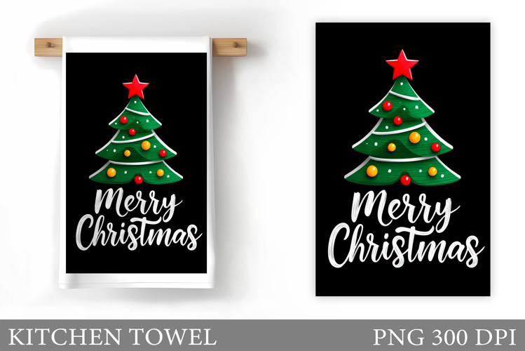 Christmas Tree Kitchen Towel. Christmas Kitchen Towel Design