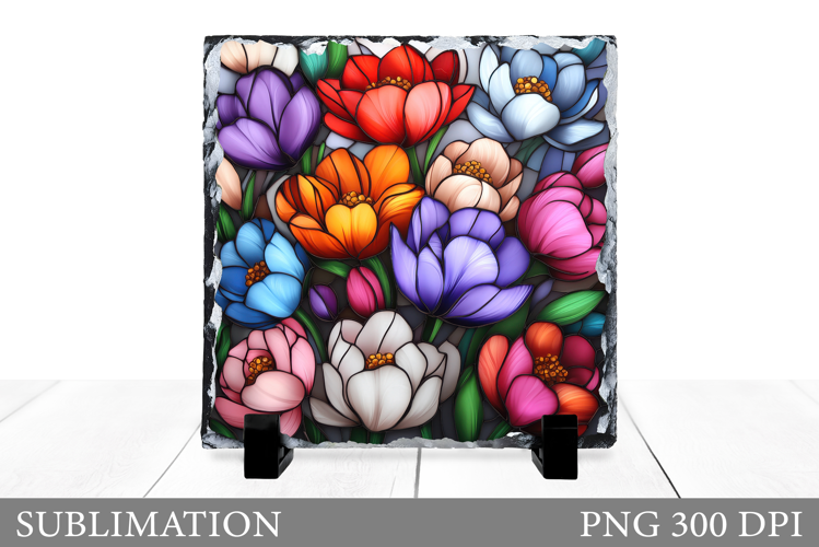 Flowers Sublimation. Flowers Slate Sublimation