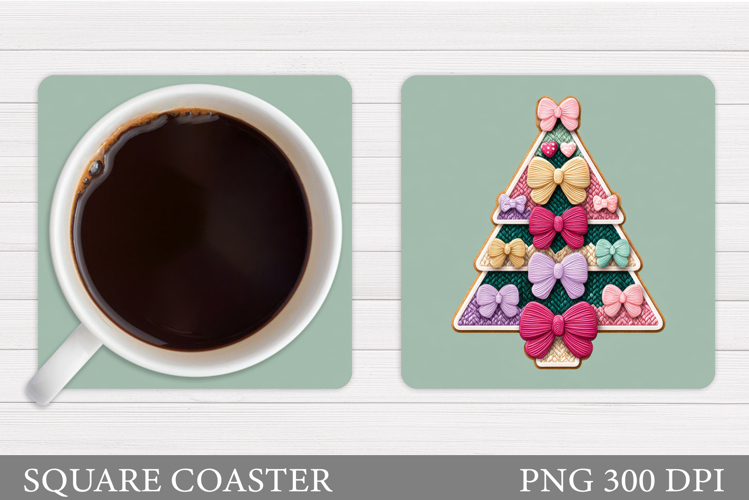 Christmas Tree Coaster Sublimation. Christmas Coaster Design