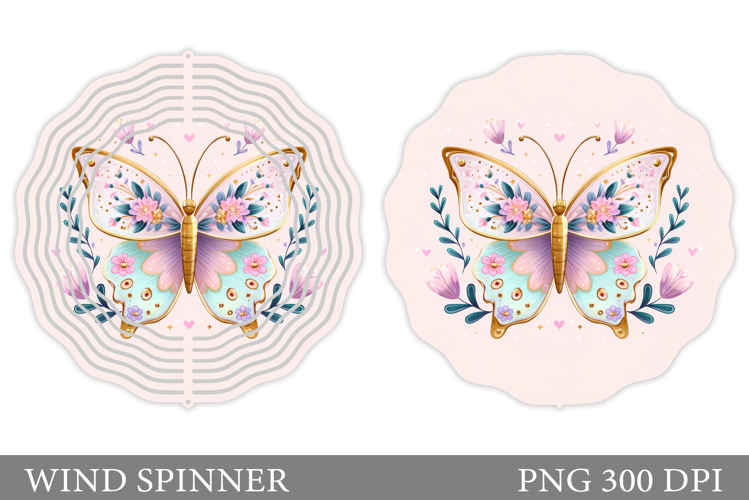 Butterfly Wind Spinner. Flowers Wind Spinner Sublimation